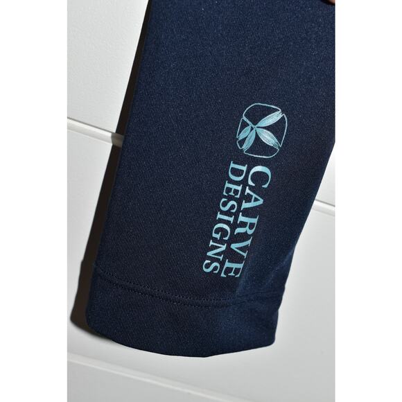 Carve Designs Rashguard Medium Navy Blue Long Sleeve Swim Top Sun Protection Zip - Picture 4 of 9